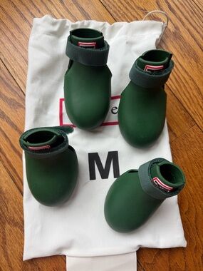 Wagwear Wagwellies Hunter Green Dog Boots (Set of 4) size M medium